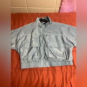 Blue cropped windbreaker